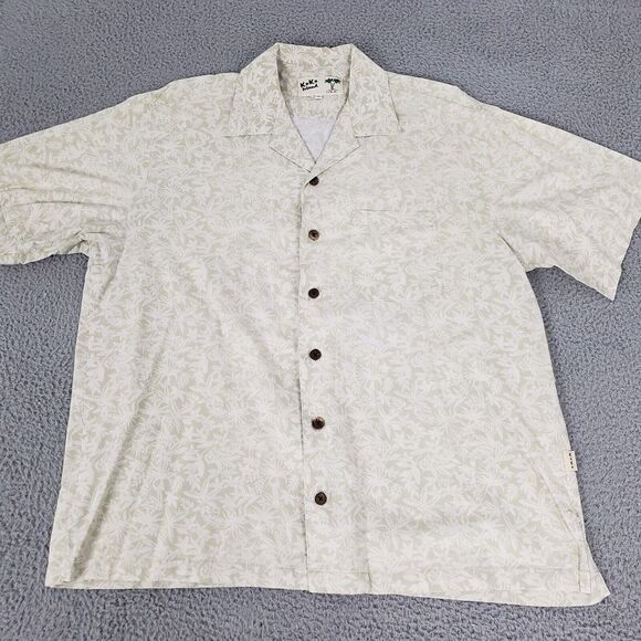 Koko Island Shirt Mens Extra Large White Hawaiian Floral Camp XL Rayon Beach - Picture 6 of 11